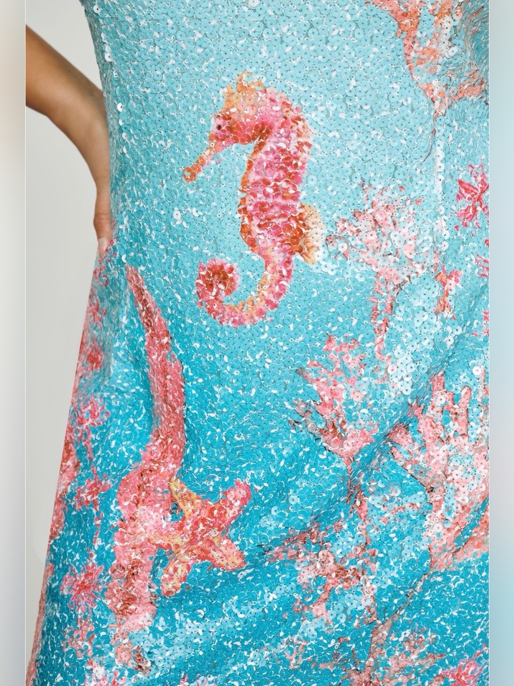 Elliatt Coral Sequin Mini Dress NWT - Picture 2 of 7